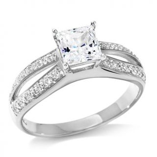 Absolute™ 1.12ct Princess Cut and Pavé Split Shank Ring   7875155