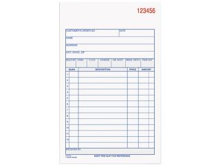 Adams TC4705 Carbonless Sales Order Book, Three Part Carbonless, 4 3/16 x 7 3/16, 30 Sheets