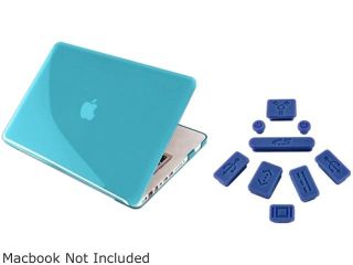 INSTEN Clear Blue Hard Plastic Case with Dark Blue Docking Port Cap (9 pieces) Compatible with Apple Macbook Pro