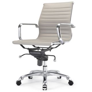 Quattro Grey Italian Leather Modern Office Chair