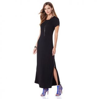 NENE by NeNe Leakes Maxi Dress/Tee with Side Zippers   7713592