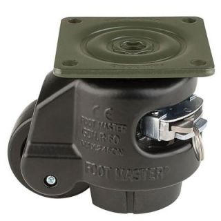 Foot Master 2 1/2 in. Nylon Wheel Top Plate Ratcheting Leveling Caster with Load Rating 1100 lbs. GDR 80F BLK
