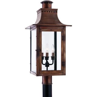 Rue De Royal 4 light Aged Copper Outdoor Post Lantern