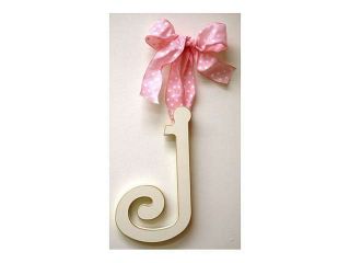 New Arrivals 9 inch Whimsical Pink Polka Dot Ribbon Hanging Letter j