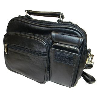 Hollywood Tag Black Leather Handheld Bible Carrier