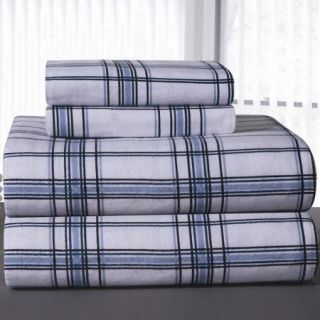 Pointehaven Heavy Weight Plaid Printed Flannel Sheet Set