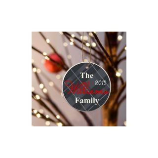 Family Name Black Plaid Ornament by JDS Personalized Gifts