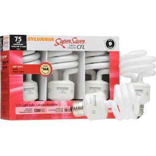 Sylvania Super Saver CFL Light Bulbs, Energy Efficient, Soft White, 3