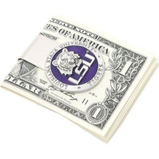 Mens Cufflinks Inc Pewter LSU Tigers Money Clip Silver/Purple