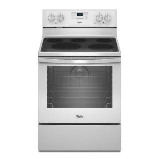 Whirlpool Smooth Surface Freestanding 5 Element 6.4 cu ft Self Cleaning Convection Electric Range (White) (Common 30 in; Actual 29.87 in)