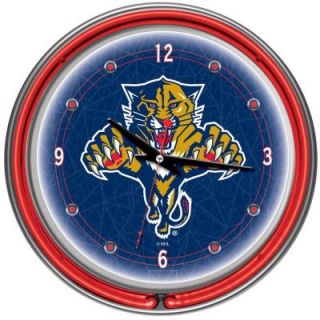 Trademark Global 14 in. Florida Panthers NHL Neon Wall Clock NHL1400 FP