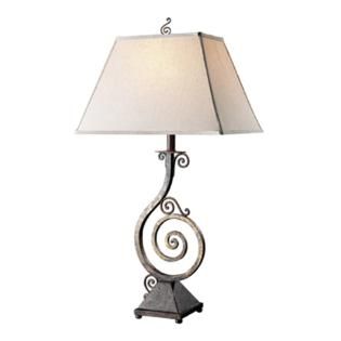 Elegant Designs Pinwheel Scroll Table Lamp with Burnt Copper Finish