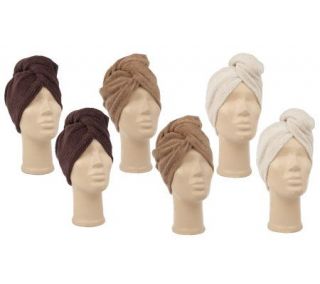 Set of 6 Neutral Color Turbie Twist Hair Towels —
