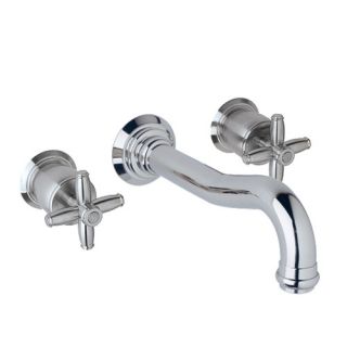 Gotham Double Handle Wall Mounted Gotham Spout Tub Filler with Cross