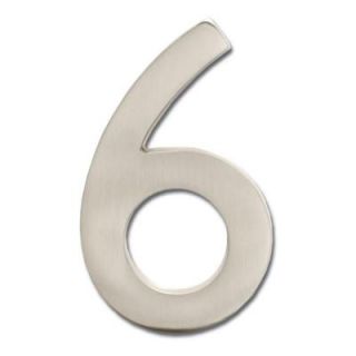 Architectural Mailboxes 4 in. Satin Nickel Floating House Number 6 3582SN 6