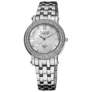 Burgi Womens Diamond Mother of Pearl Dial Water resistant Stainless