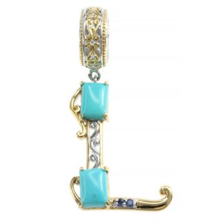 Michael Valitutti Two tone Sleeping Beauty Turquoise and Blue Sapphire