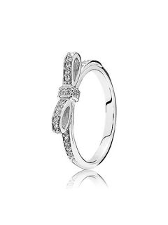 Pandora Bow cubic zirconia silver ring Silver