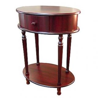 Ore 28Wood Oval Side Table   Cherry Finish   Home   Furniture