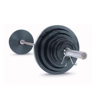Body Solid Cast Olympic Plate 300 lb. Weight Set with Chrome Bar