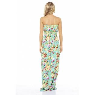 AX Paris   Womens Floral Elasticated Strapless Aqua Maxi   Online