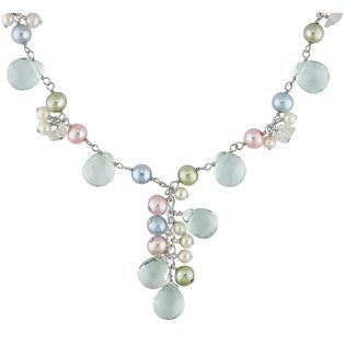 Multi Color Cultured Freshwater Pearl and Gemstone Necklace in