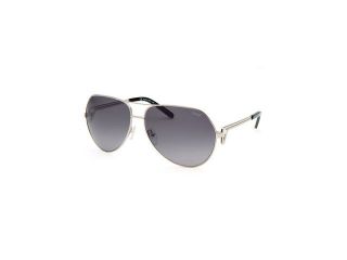 Women's Aviator Silver Tone Sunglasses Purple Lens