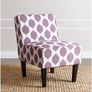 ABBYSON LIVING Sasha Purple Pattern Linen Slipper Chair  