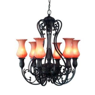 Eurofase Richtree Collection 6 Light Aged Bronze Hanging Chandelier 17494 014