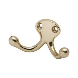 Ives 582MB Wardrobe Residential Hook Double ;Polished Brass