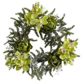 22 inch Iced Cymbidium and Artichoke Wreath