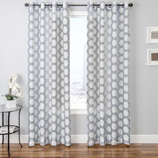 Andres Burnout Sheer Geometric Curtain Panel   Shopping