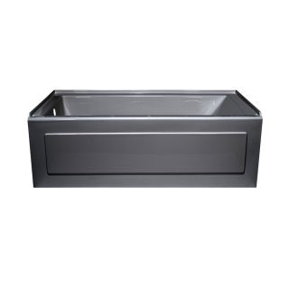 Style Selections Silver Metallic Acrylic Rectangular Alcove Bathtub with Left Hand Drain (Common 32 in x 60 in; Actual 19 in x 32 in x 59.875 in)