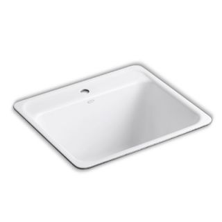Glen Falls 25 x 22 Single Under Mount Utility Sink with Faucet Hole