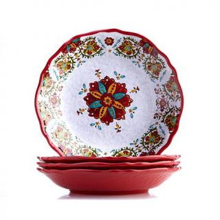 Le Cadeaux Allegra Set of 4 Melamine Pasta Bowls   Red   7611929