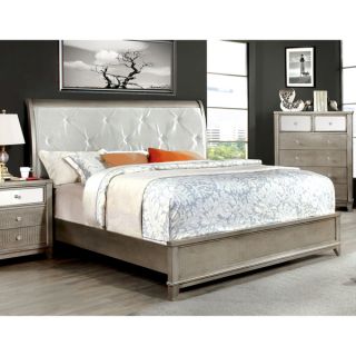 Furniture of America Divonne Modern Crocodile Silver Platform Bed