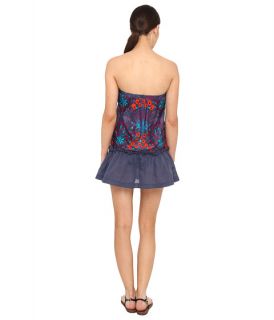 marc by marc jacobs maddy botanical pull on bandeau cover up dress buck blue