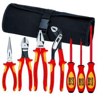 KNIPEX Pliers and Screwdriver Tool Set with Nylon Pouch (7 Piece) 9K 98 98 27 US