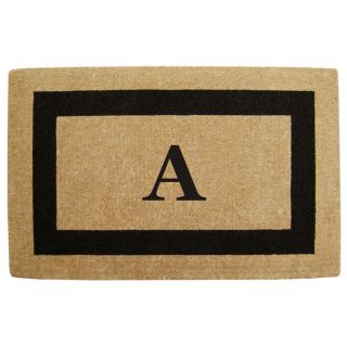 Heavy duty Coir Single Black Picture Frame Monogrammed Doormat