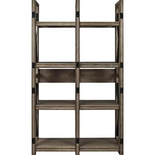 Dorel Home Furnishings  Wildwood Rustic Gray Brown Bookcase / Room