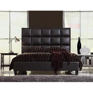 Oxford Creek Queen size Tufted Dark Brown Faux Leather Platform Bed