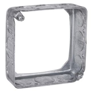 Raco 4 in. Square Drawn Extension Ring, 1 1/2 in. Deep with 1/2 in. and 3/4 in. KO's (50 Pack) 204