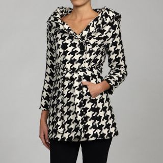 Last Kiss Womens Houndstooth Button Coat   Shopping   Top