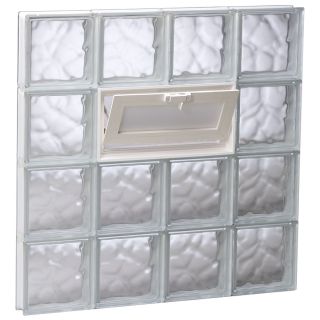 REDI2SET Wavy Pattern Frameless Replacement Glass Block Window (Rough Opening 34 in x 32 in; Actual 32.75 in x 31 in)