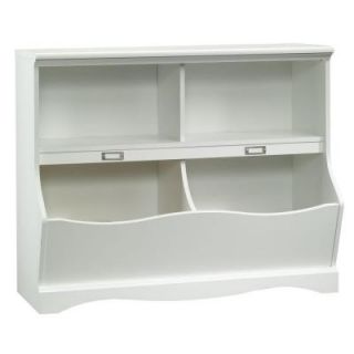 SAUDER Pogo Collection Twin Bookcase Footboard with Storage Bin in Soft White 414436