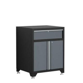 NewAge Products Pro Series 35 in. H x 28 in. W x 24 in. D 1 Drawer 18 Gauge Welded Steel Garage Base Cabinet with 2 Doors in Gray 31203