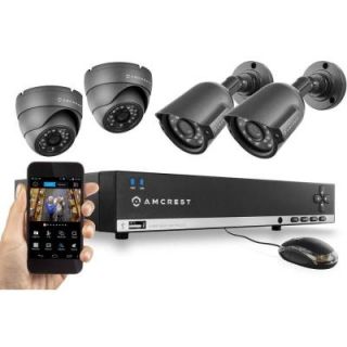 Amcrest 4 Channel 960H 500GB Surveillance DVR w/ Camera System, 2 x 800+ TVL Bullet Cameras, 2 x 800+ TVL Dome Cameras AMDV960H4 2B2D