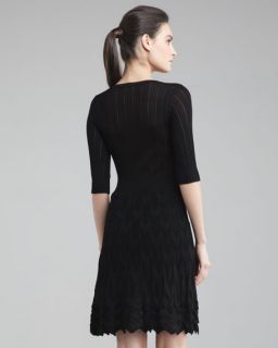 M Missoni Ribbed Top Knit Dress, Black