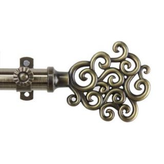 Cloud Adjustable Antique Brass Curtain Rod 28 to 48 inch