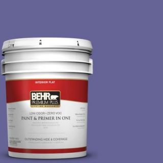 BEHR Premium Plus 5 gal. #T15 13 Prime Purple Zero VOC Flat Interior Paint 130005